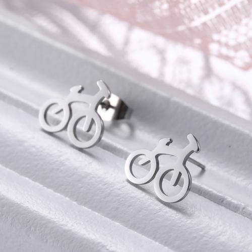 Stainless Steel Stud Earring, 304 Stainless Steel, Bike, fashion jewelry & for woman 