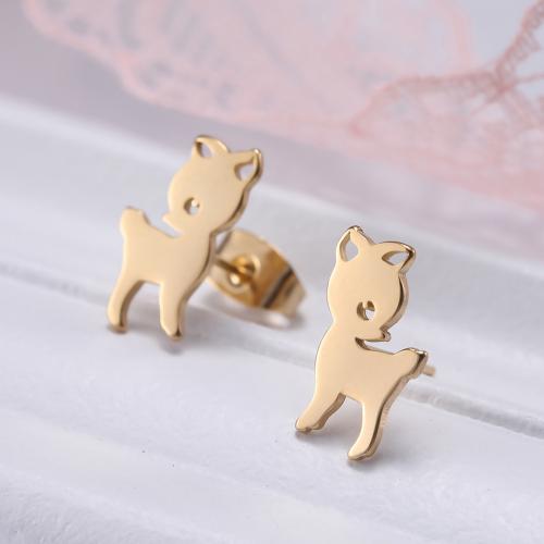 Stainless Steel Stud Earring, 304 Stainless Steel, Deer, fashion jewelry & for woman 