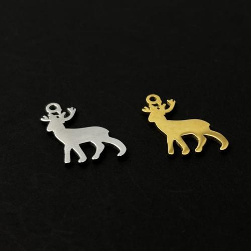 Stainless Steel Animal Pendants, 304 Stainless Steel, Deer, Vacuum Ion Plating, DIY 