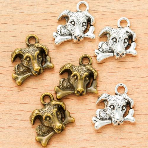 Zinklegierung Tier Anhänger, Hund, plattiert, DIY, keine, 16x15mm, 100PCs/Tasche, verkauft von Tasche