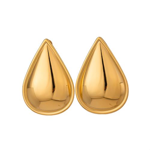 Stainless Steel Stud Earring, 304 Stainless Steel, Teardrop, plated, fashion jewelry & for woman, gold 