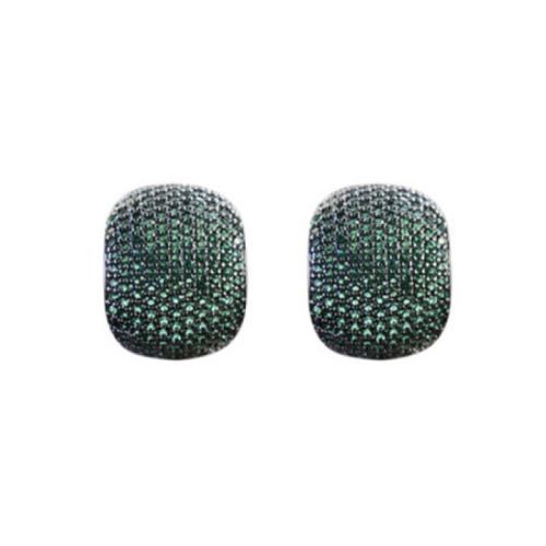 Cubic Zirconia Micro Pave Brass Earring, fashion jewelry & micro pave cubic zirconia & for woman, green 