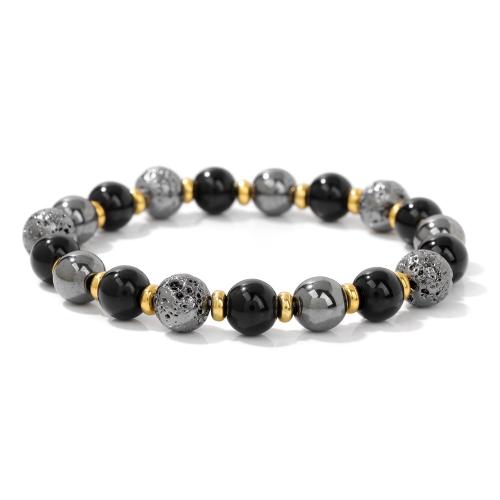 Pulsera de Piedras Preciosas, aleación de zinc, con Piedras preciosas, hecho a mano, diferentes materiales para la opción & unisexo, más colores para la opción, Vendido por UD[