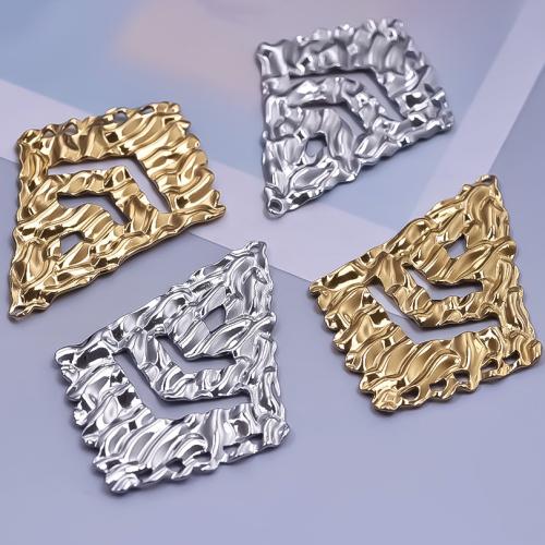 Stainless Steel Pendants, 304 Stainless Steel, Rhombus, plated, DIY 