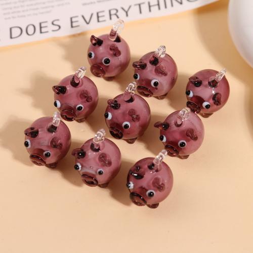 Animal Lampwork Pendants, Pig, DIY [