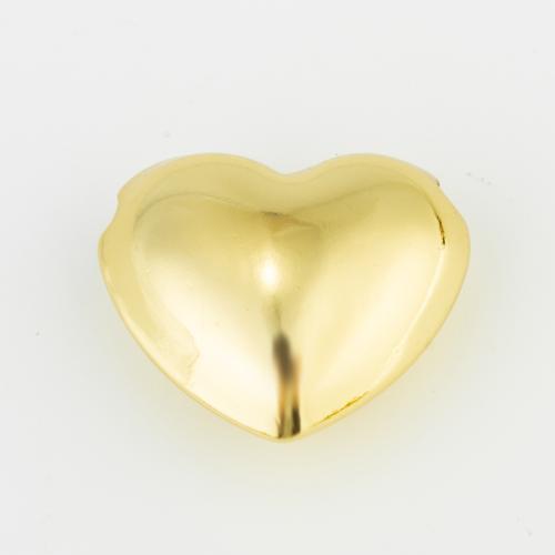 Brass Jewelry Beads, Heart, gold color plated, DIY 