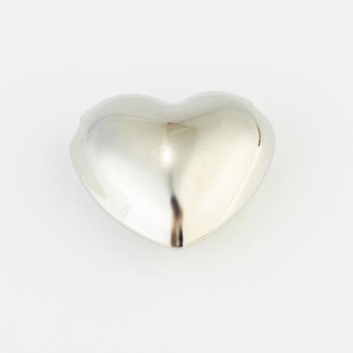 Brass Jewelry Beads, Heart, silver color plated, DIY 