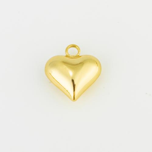 Pendentifs de coeur en laiton, Placage de couleur d'or, DIY Vendu par PC