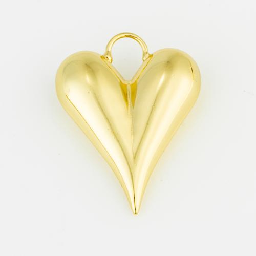 Brass Heart Pendants, gold color plated, DIY 