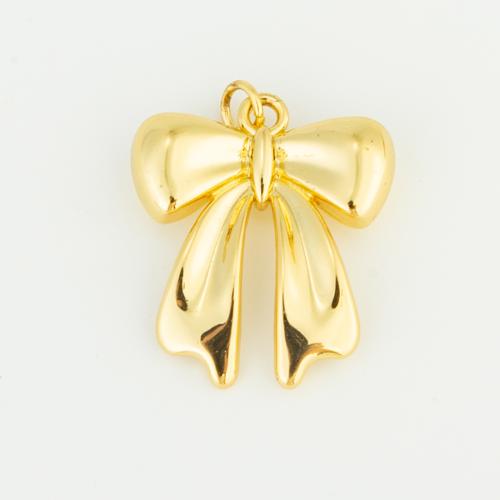 Brass Jewelry Pendants, Bowknot, gold color plated, DIY 