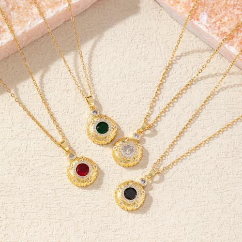 Rhinestone Brass Necklace, with 6cm extender chain, fashion jewelry & for woman & with rhinestone Approx 40 cm 