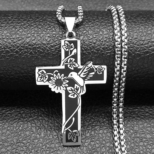 Stainless Steel Jewelry Necklace, 304 Stainless Steel, Cross, fashion jewelry & Unisex Approx 50 cm 