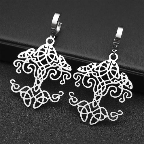 Huggie Hoop Drop Earring, 304 Stainless Steel, fashion jewelry & for woman, silver color 