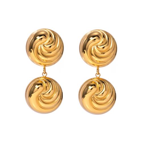 Stainless Steel Drop Earring, 304 Stainless Steel, 18K gold plated, fashion jewelry & for woman, golden 