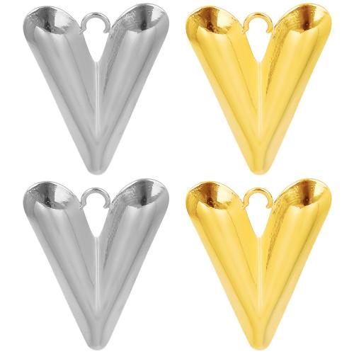 Stainless Steel Heart Pendants, 304 Stainless Steel, Vacuum Ion Plating, DIY 