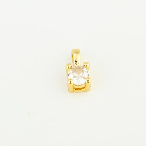 Cubic Zirconia Brass Pendants, gold color plated, DIY & micro pave cubic zirconia 