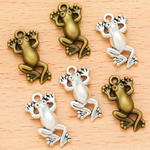 Zinc Alloy Animal Pendants, Frog, plated, DIY 