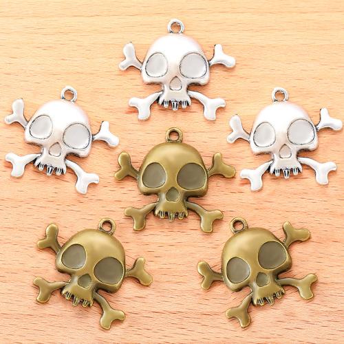 Zinc Alloy Skull Pendants, plated, DIY 