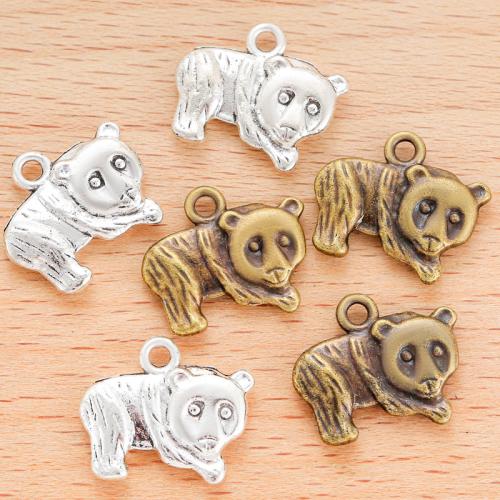 Zinc Alloy Animal Pendants, Panda, plated, DIY 