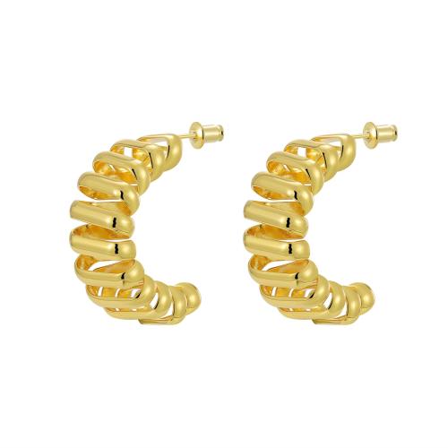 Brass Stud Earring, plated, for woman 