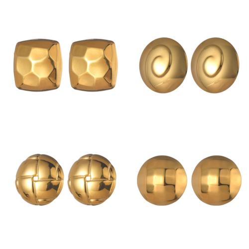 Stainless Steel Stud Earring, 304 Stainless Steel, plated & for woman, gold 