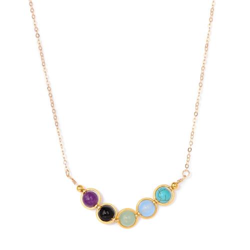 Gemstone Necklaces, Zinc Alloy, with Gemstone, handmade, for woman 