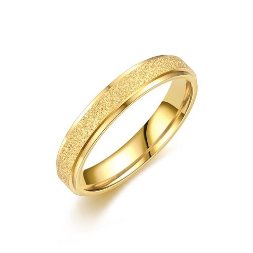 Titanium Steel Finger Ring, gold color plated, Unisex US Ring 