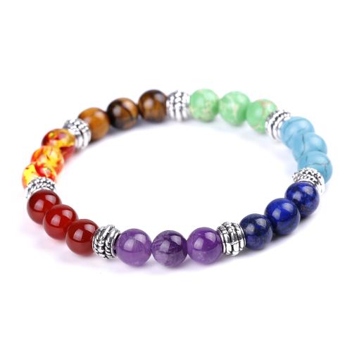 Piedras preciosas Pulsera, con acero inoxidable 304, hecho a mano, unisexo & diferentes estilos para la opción, longitud:aproximado 7-8 Inch, Vendido por UD