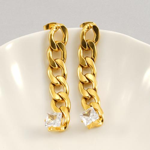 Stainless Steel Rhinestone Stud Earring, 304 Stainless Steel, fashion jewelry & for woman & with rhinestone 