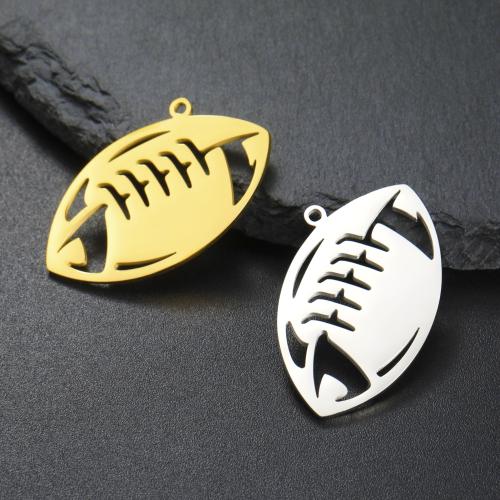 Stainless Steel Pendants, 304 Stainless Steel, Rugby Ball, DIY 