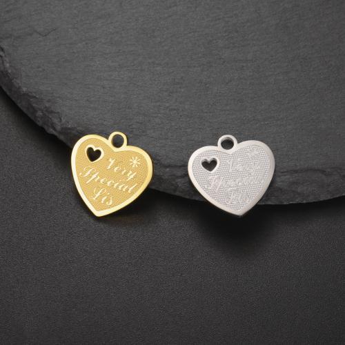 Stainless Steel Heart Pendants, 304 Stainless Steel, DIY 