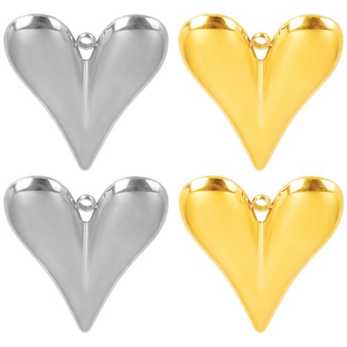 Stainless Steel Heart Pendants, 304 Stainless Steel, Vacuum Ion Plating, DIY 