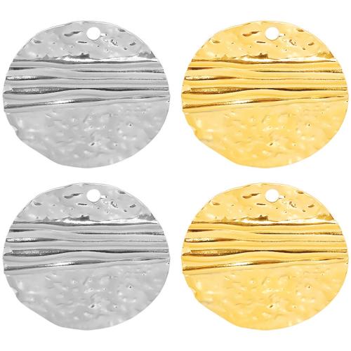 Stainless Steel Pendants, 304 Stainless Steel, Flat Round, Vacuum Ion Plating, DIY 