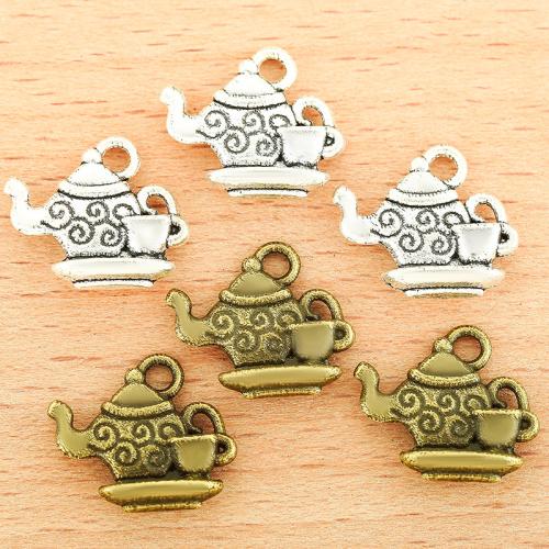 Zinc Alloy Jewelry Pendants, Teapot, plated, DIY 