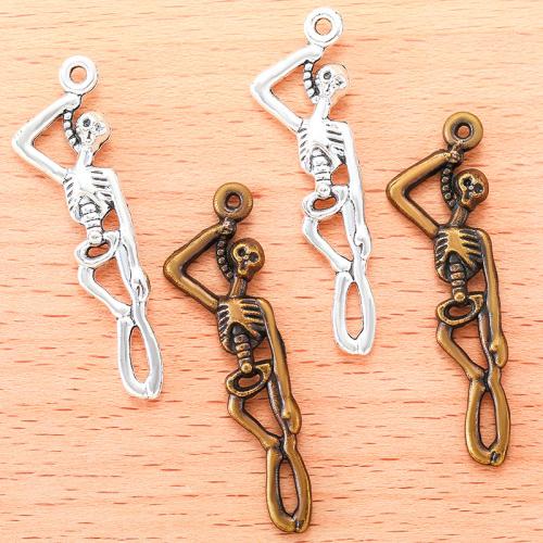 Zinc Alloy Skull Pendants, plated, DIY 