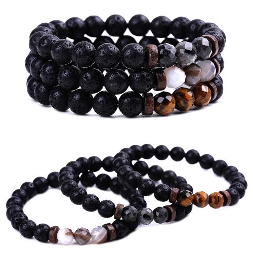 Lava Armband, mit Labradorit & Tigerauge & Streifen Achat, unisex & verschiedene Stile für Wahl & facettierte, verkauft von PC[