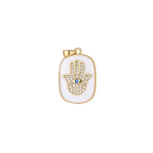 Fashion Evil Eye Pendant, Brass, DIY & micro pave cubic zirconia & enamel [