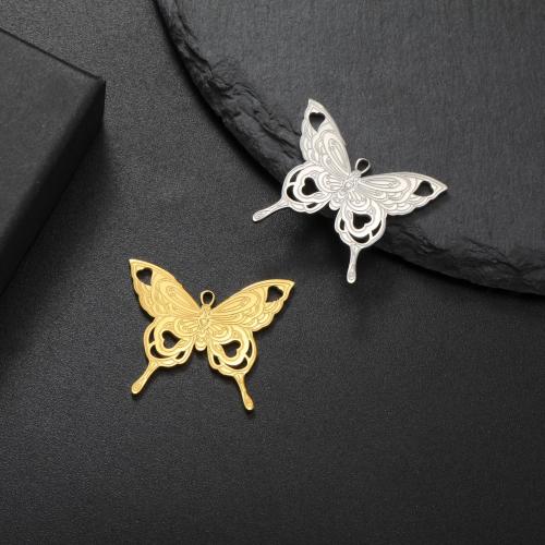 Stainless Steel Animal Pendants, 304 Stainless Steel, Butterfly, DIY 