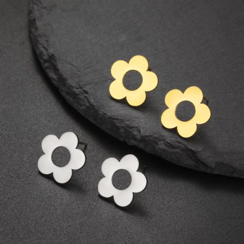 Stainless Steel Stud Earring, 304 Stainless Steel, Flower, fashion jewelry & for woman 