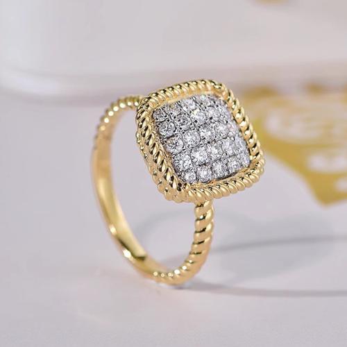 Cubic Zirconia Micro Pave Brass Finger Ring & micro pave cubic zirconia & for woman 