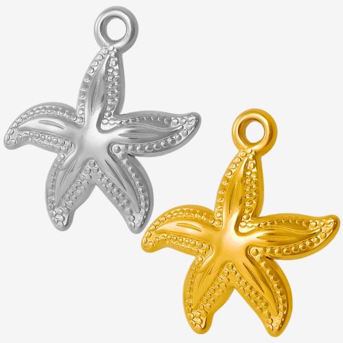 Stainless Steel Flower Pendant, 304 Stainless Steel, Starfish, Vacuum Ion Plating, DIY 