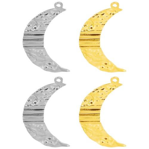 Stainless Steel Pendants, 304 Stainless Steel, Moon, Vacuum Ion Plating, DIY 