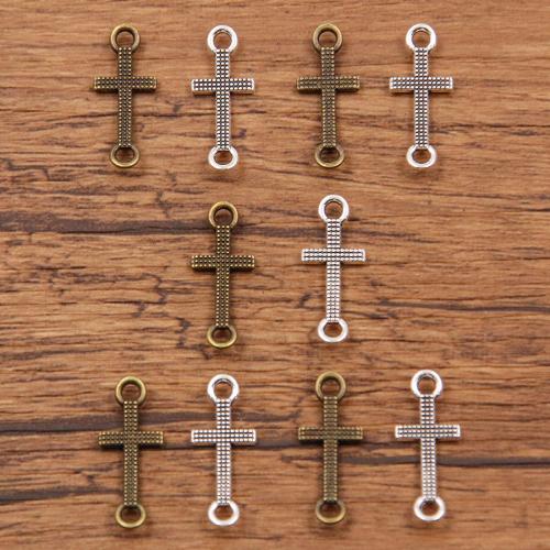 Zinc Alloy Charm Connector, Cross, plated, DIY & 1/1 loop Approx 2mm, Approx 