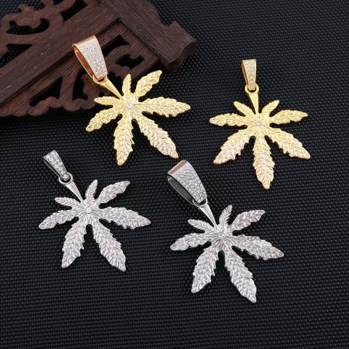 Pendentifs feuilles en alliage de zinc , Placage, DIY & avec strass, plus de couleurs à choisir Vendu par PC