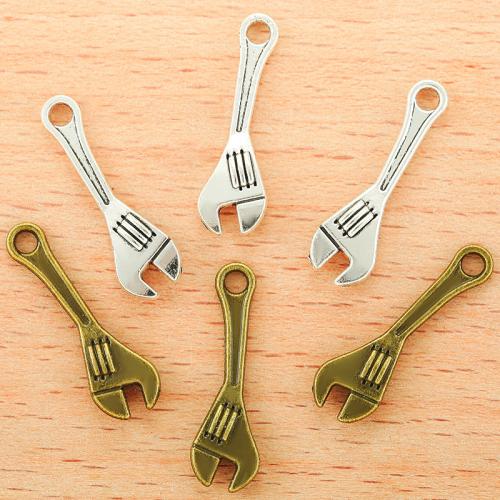 Zinc Alloy Tool Pendants, Wrench, plated, DIY 