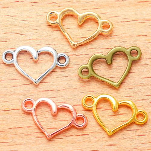 Zinc Alloy Charm Connector, Heart, plated, DIY & 1/1 loop 