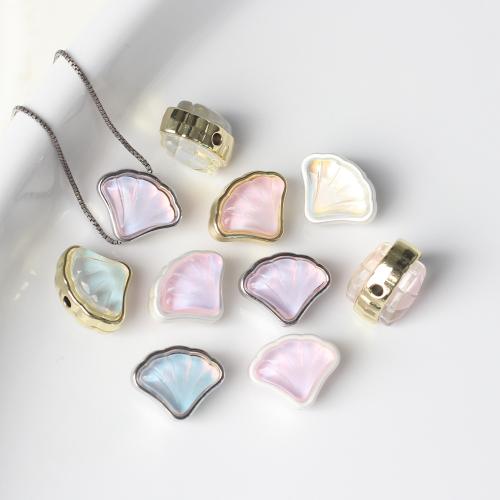 Resin Jewelry Beads, Zinc Alloy, with Resin, Shell, plated, DIY 