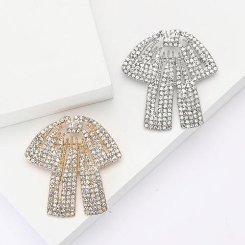 Zinc Alloy Jewelry Brooch, Bowknot, plated, fashion jewelry & with rhinestone 