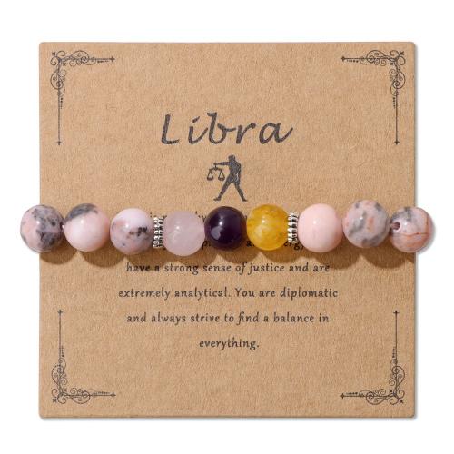 Gemstone Bracelets, handmade, Zodiac symbols jewelry & Unisex 