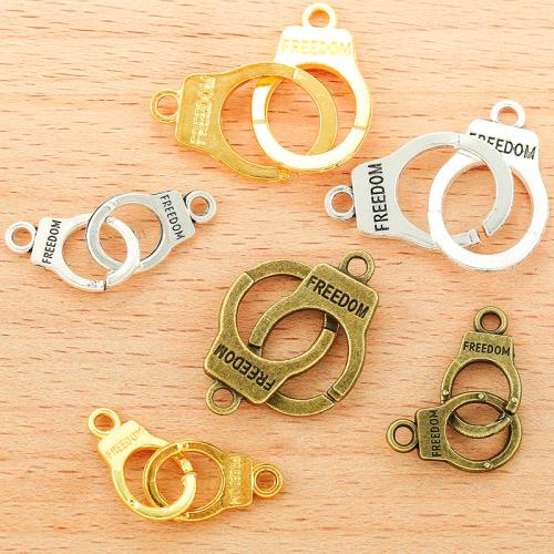 Zinc Alloy Charm Connector, Handcuffs, plated, DIY & 1/1 loop 